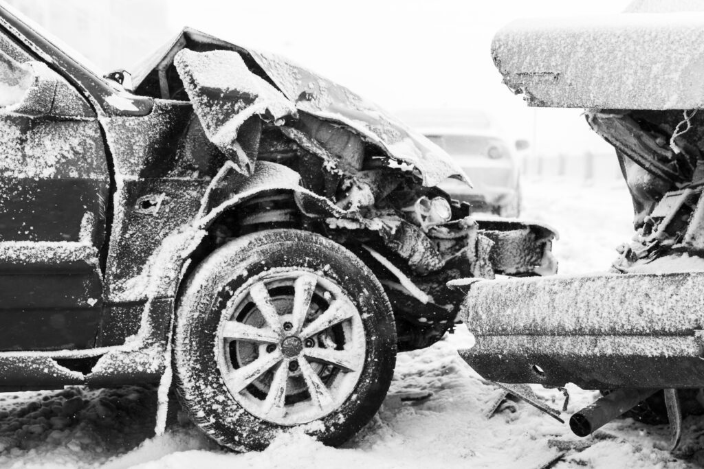 car accident in winter