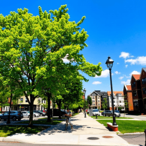 A sunny day in the Columbus Park neighborhood.