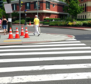 A pedestrian crosswalk