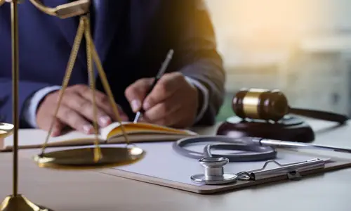 lawyer creating a strategy for a medical malpractice lawsuit